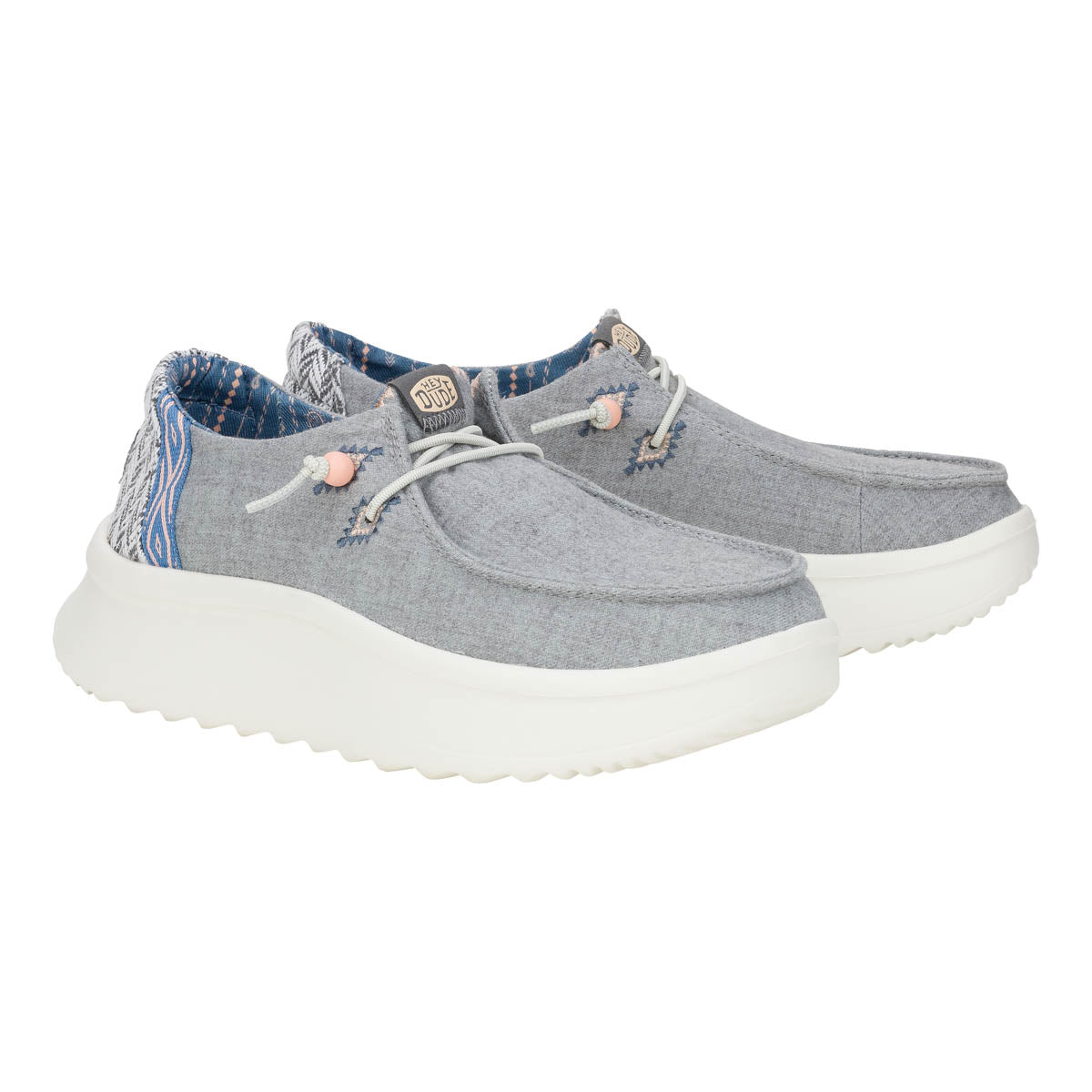 Wendy Peak Chambray Woven Damen - Grey