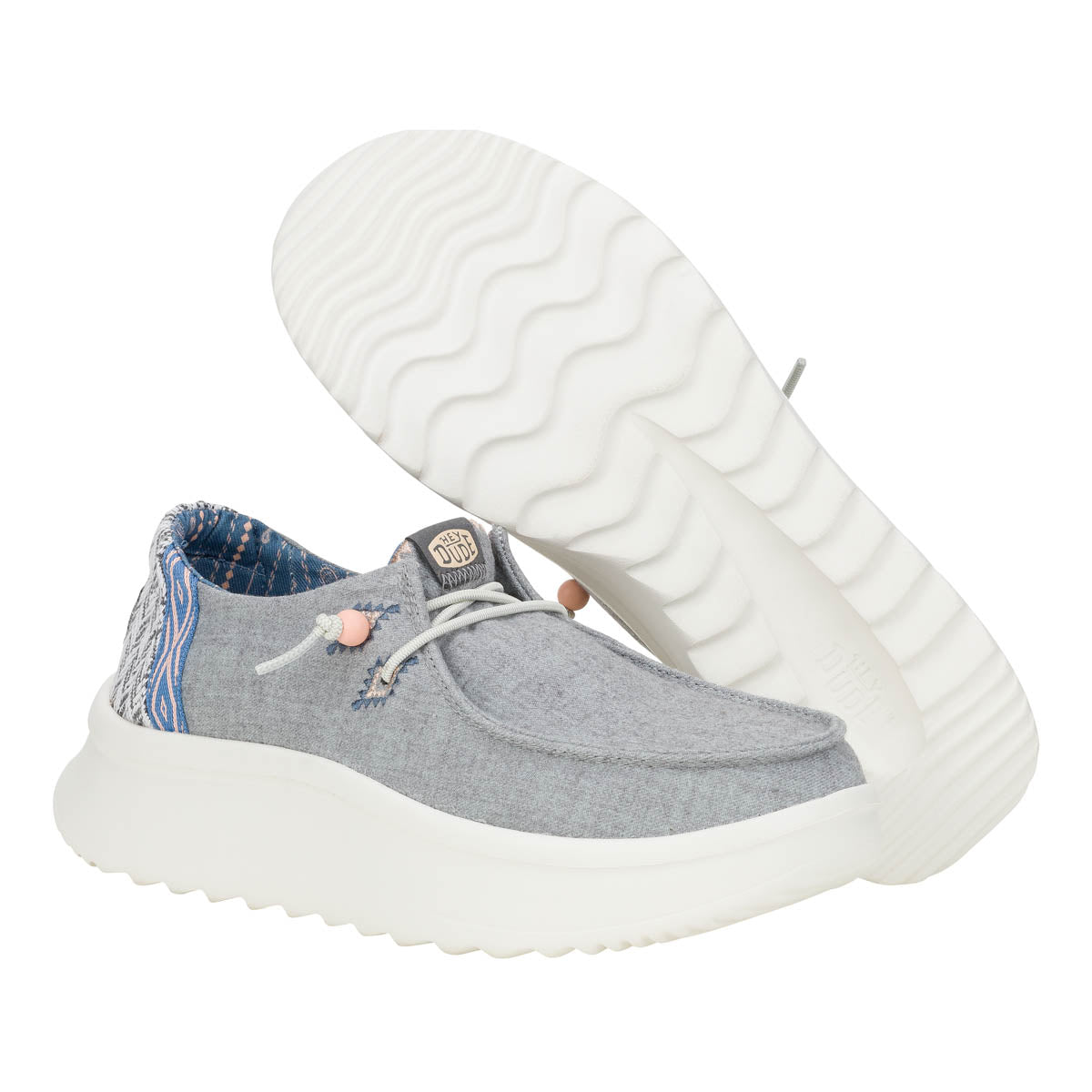Wendy Peak Chambray Woven Damen - Grey