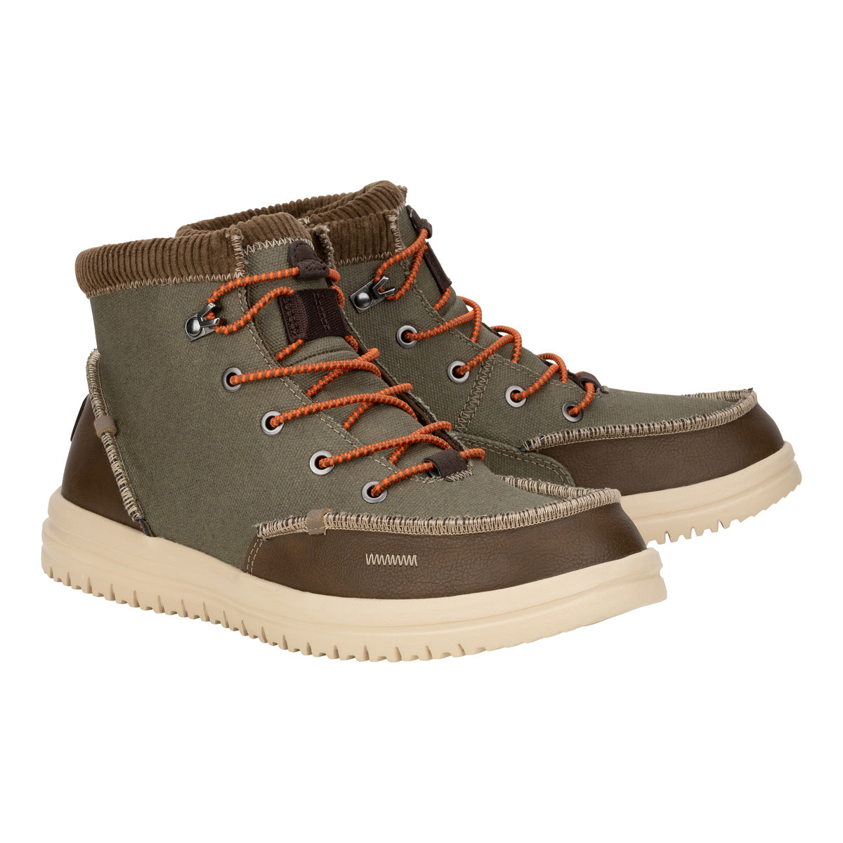 Bradley Corduroy Collar Herren - Dusty Olive/Tan
