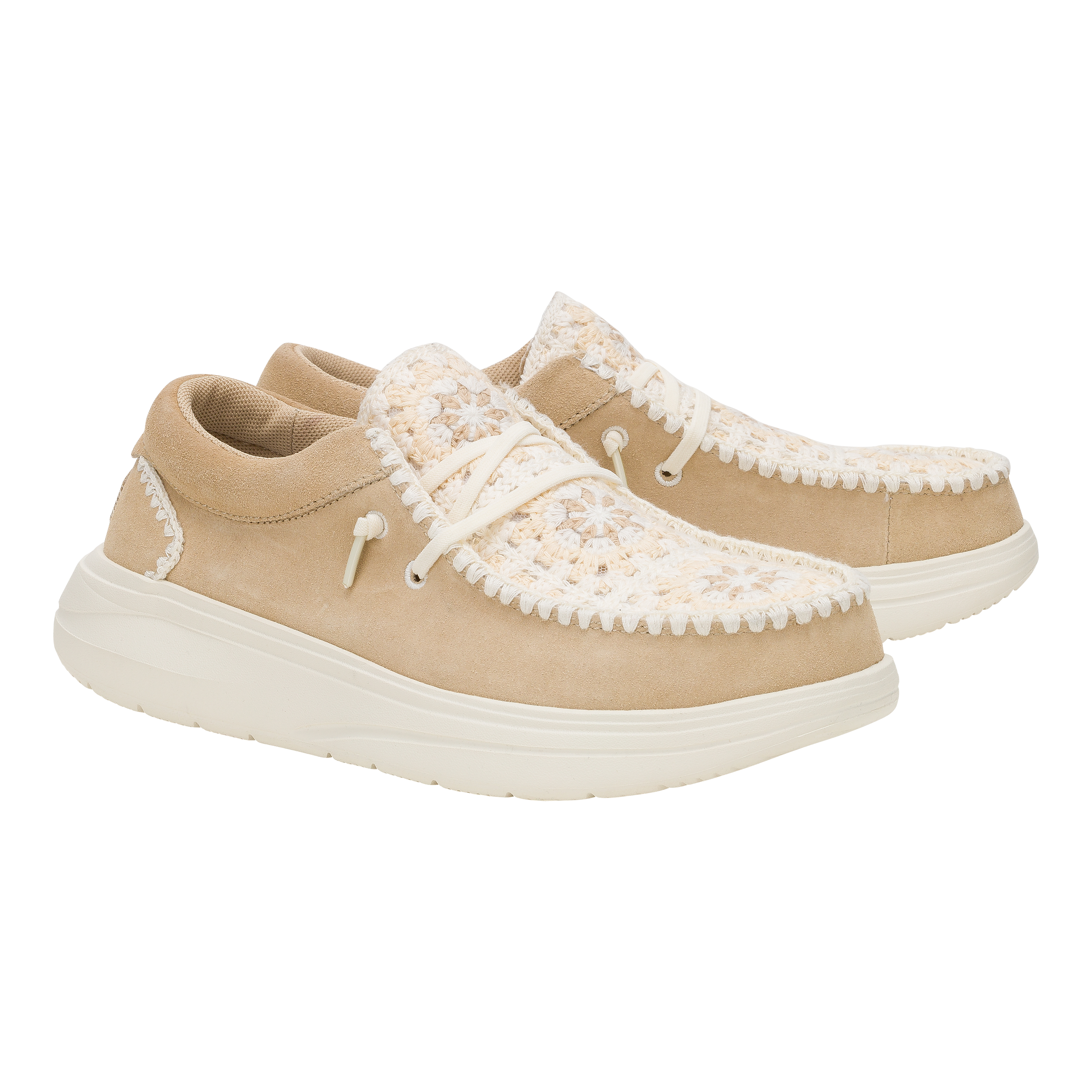 Wendy COMF Suede Crochet Damen - Irish Cream/Multi