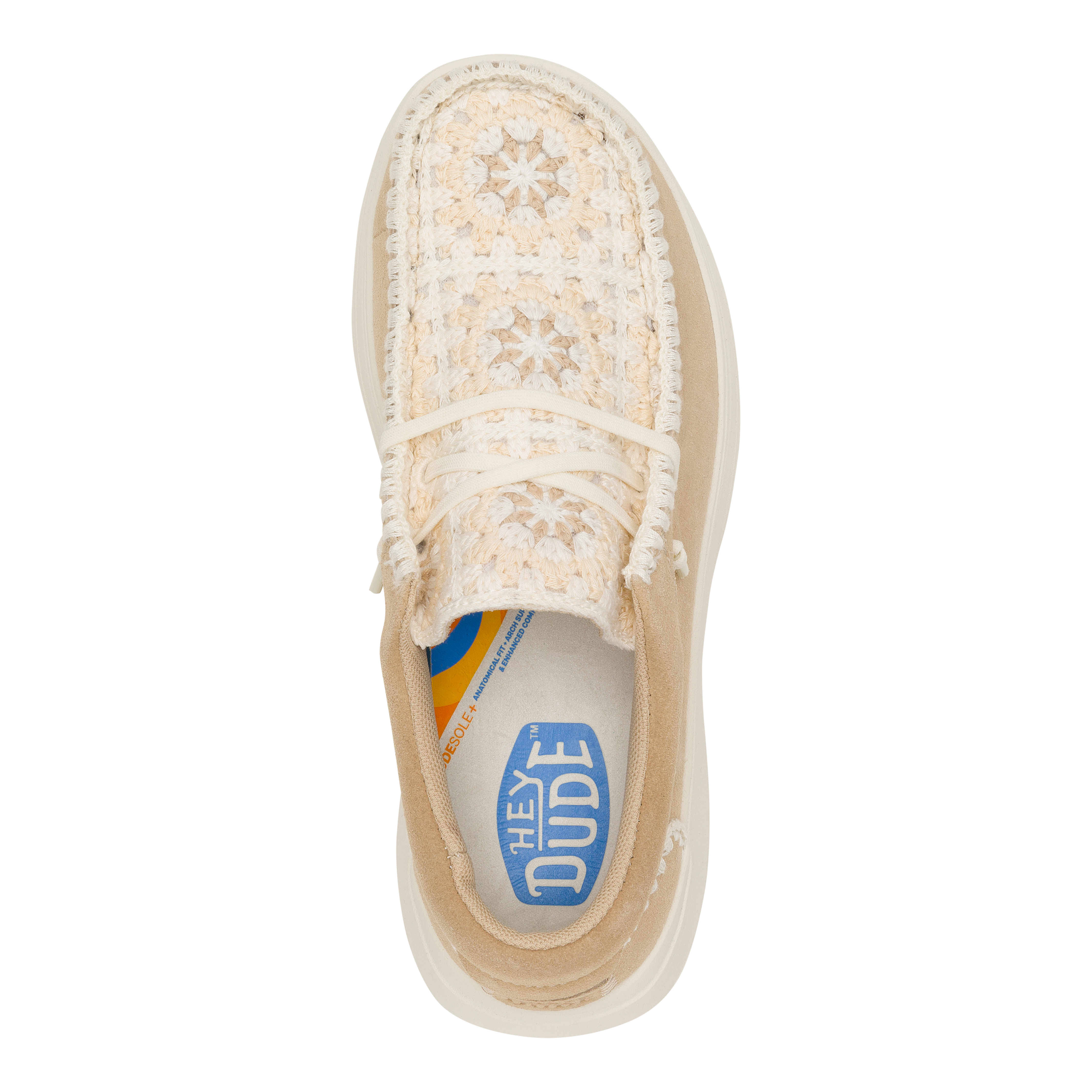 Wendy COMF Suede Crochet Damen - Irish Cream/Multi
