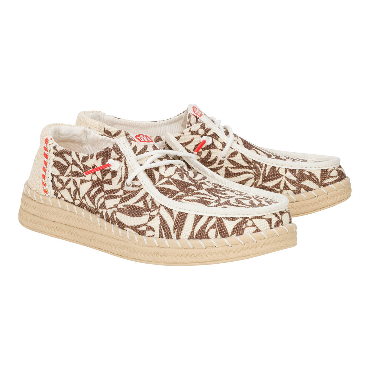 Wendy Espadrille Retro Palm Damen - Downtown Brown/Egret