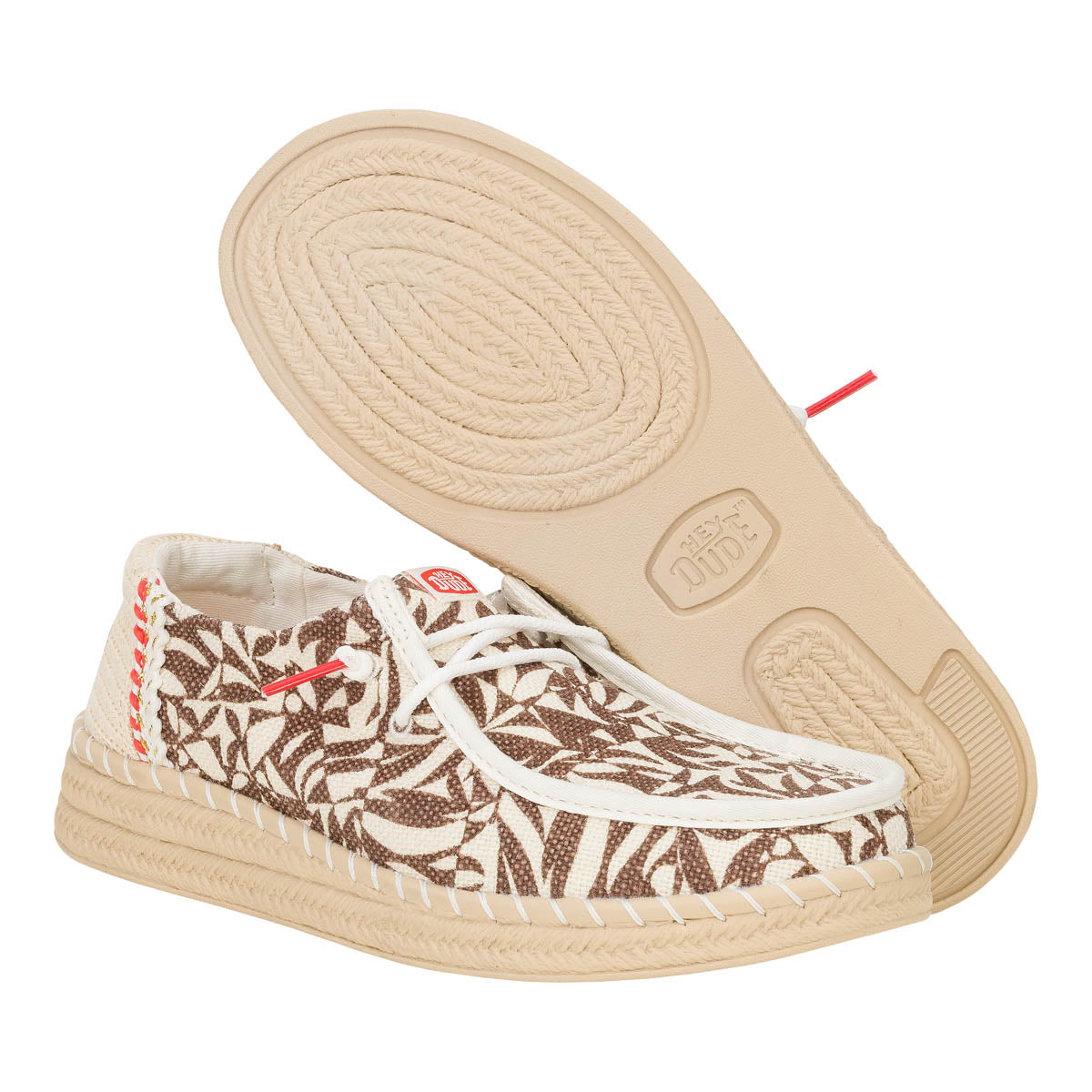 Wendy Espadrille Retro Palm Damen - Downtown Brown/Egret