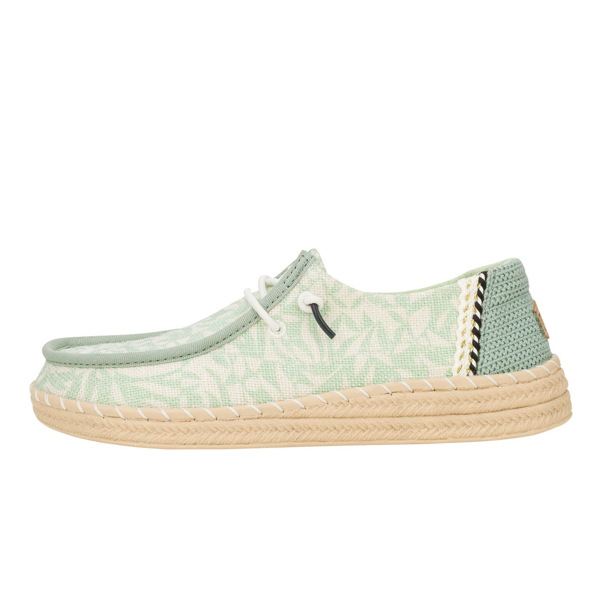 Wendy Espadrille Retro Palm Damen - Celadon Green/White