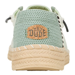 Wendy Espadrille Retro Palm Damen - Celadon Green/White