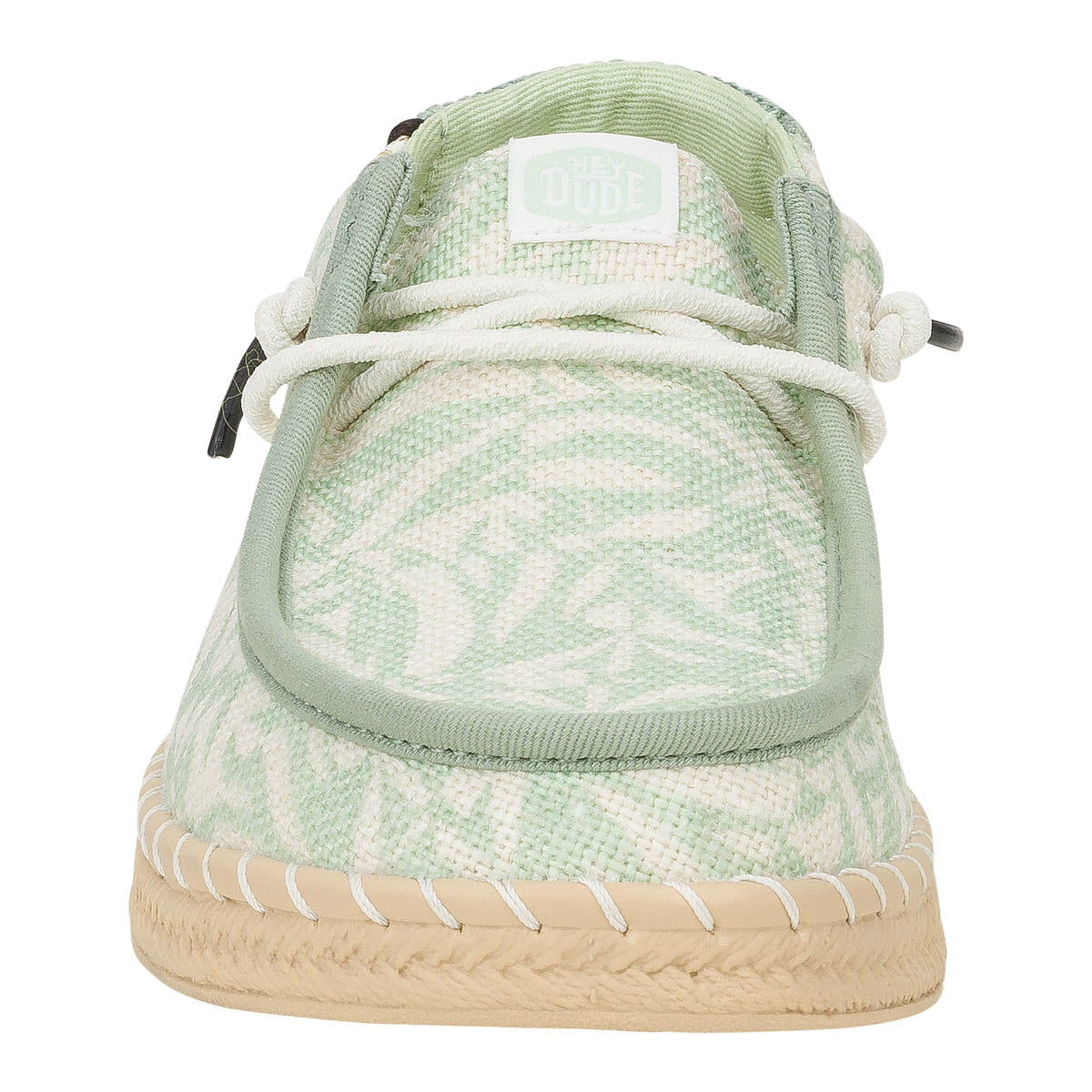 Wendy Espadrille Retro Palm Damen - Celadon Green/White