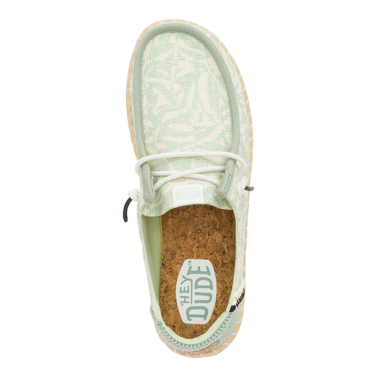 Wendy Espadrille Retro Palm Damen - Celadon Green/White