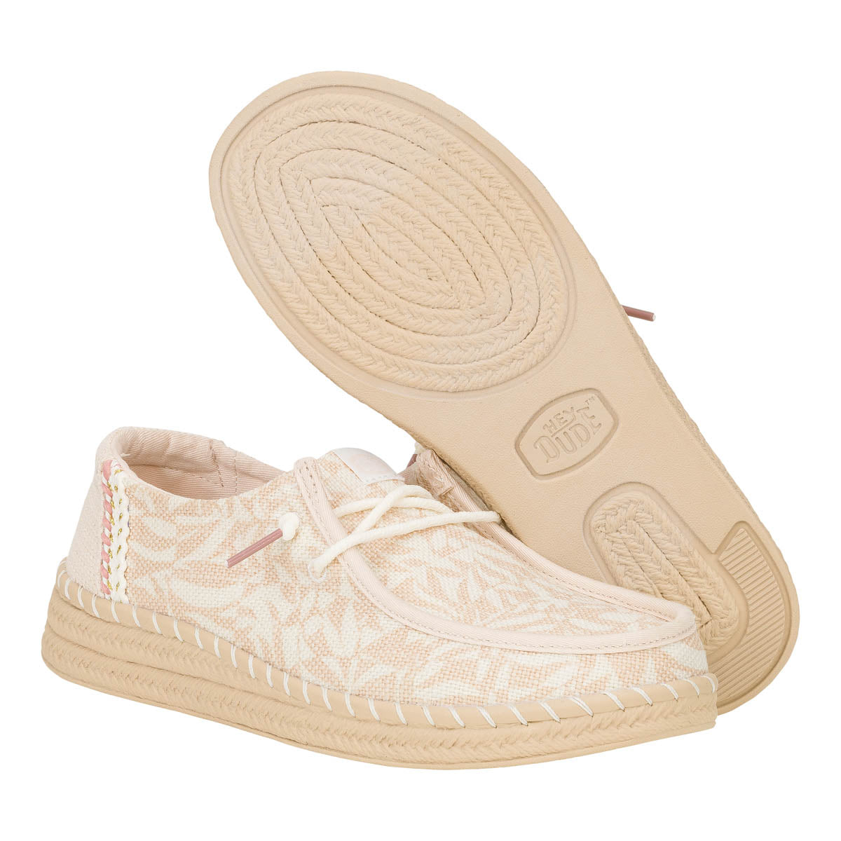 Wendy Espadrille Retro Palm Damen - Pale Pink/White