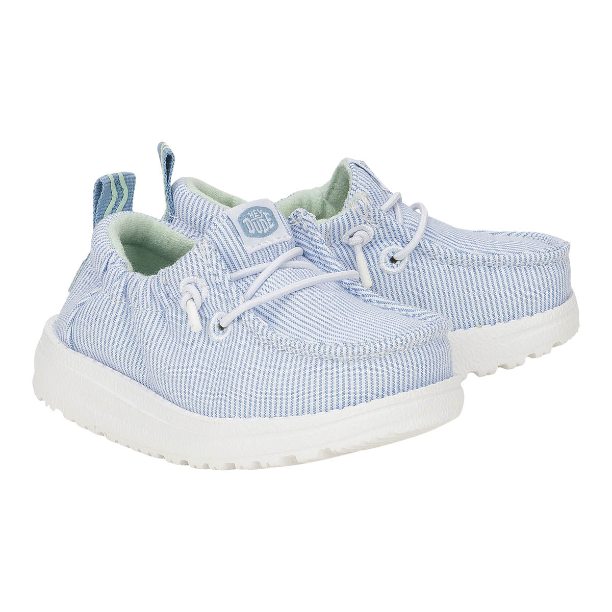 LILDUDES Slip On Prints Kinder - White/Faded Denim