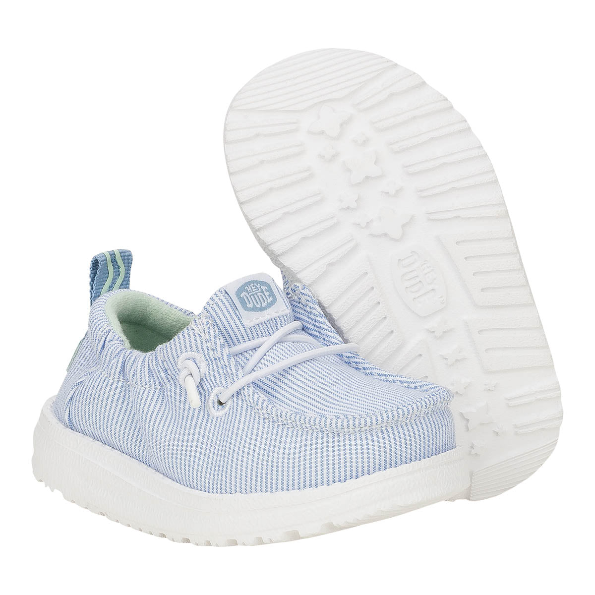 LILDUDES Slip On Prints Kinder - White/Faded Denim