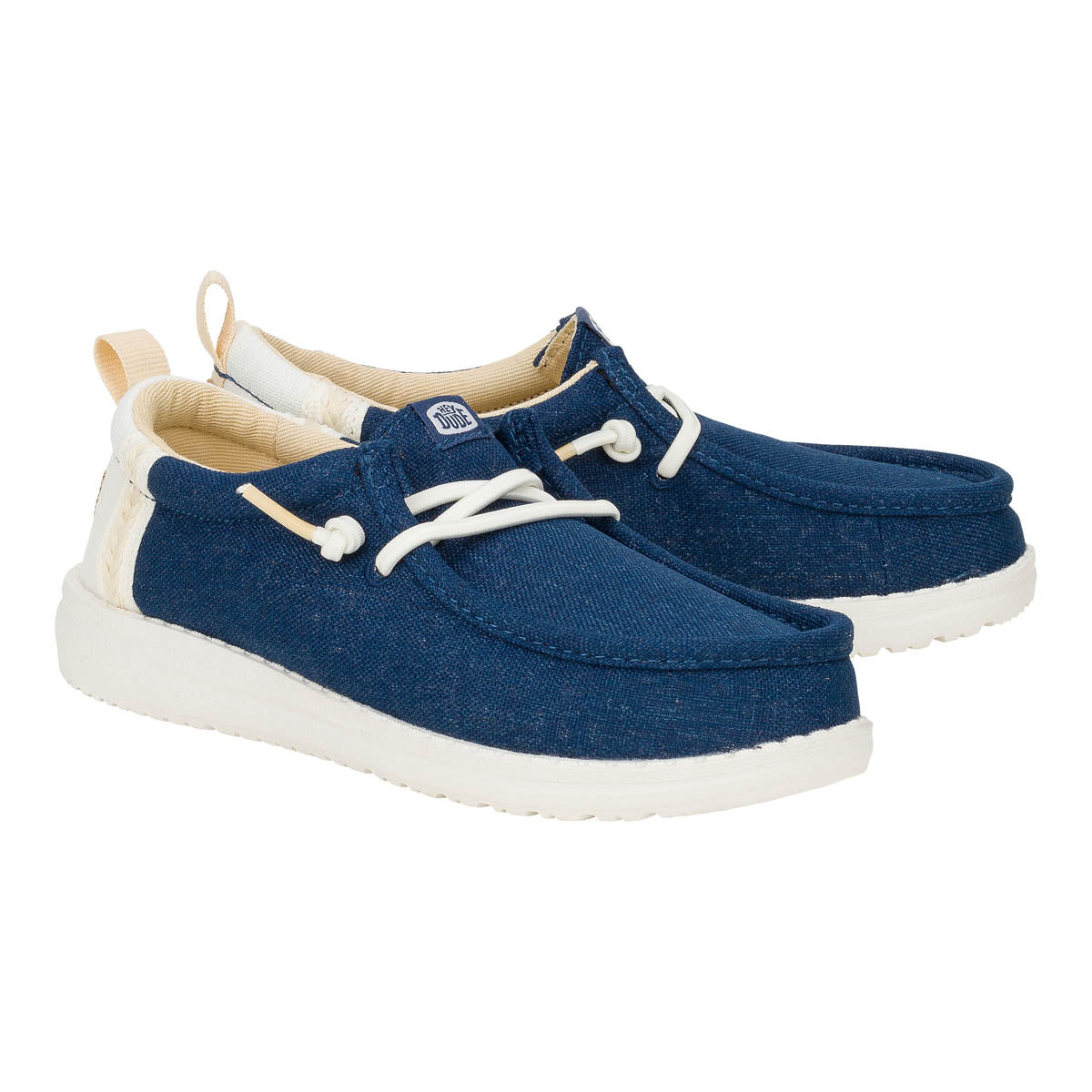 Wally Summer Linen Kinder - Sargasso Blue/White