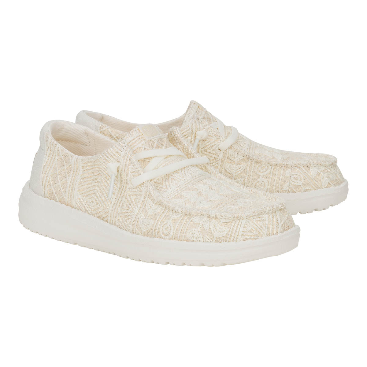 Wendy Crochet Lace Kinder - White/Gold
